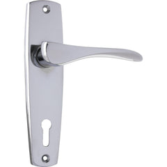 Door Lever Mid Century Lock Pair Chrome Plated