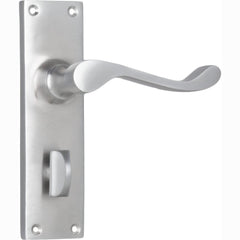 Door Lever Victorian Privacy Pair Satin Chrome