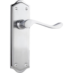 Door Lever Henley Latch Pair Satin Chrome