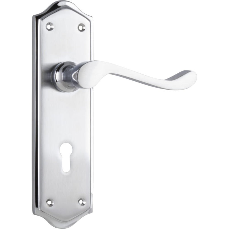 Door Lever Henley Lock Pair Satin Chrome