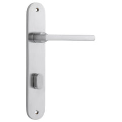 Door Lever Baltimore Oval Privacy Brushed Chrome