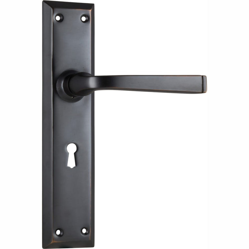 Door Lever Menton Lock Pair Antique Copper