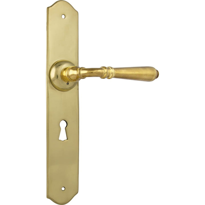 Door Lever Reims Lock Pair Unlacquered Polished Brass
