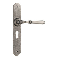 Door Lever Reims Euro Pair Rumbled Nickel