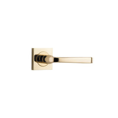 Door Lever Annecy Square Rose Polished Brass