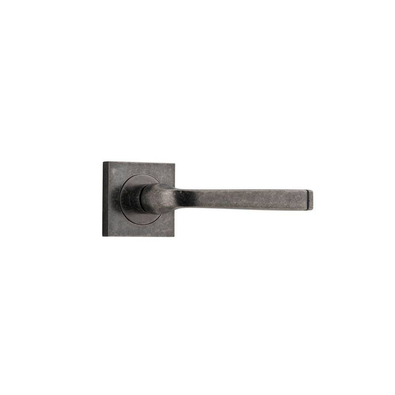 Door Lever Annecy Square Rose Distressed Nickel