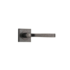 Door Lever Annecy Square Rose Distressed Nickel