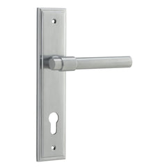 Door Lever Helsinki Stepped Euro Pair Brushed Chrome