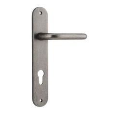Door Lever Oslo Oval Euro Distressed Nickel