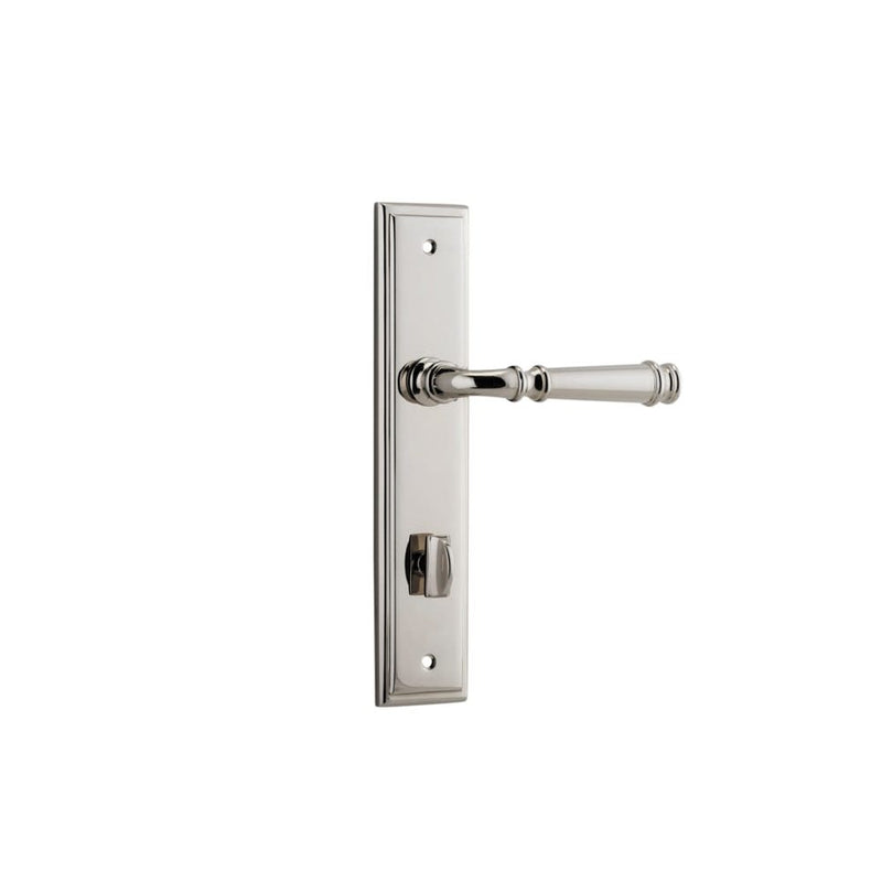Door Lever Verona Stepped Privacy Polished Nickel