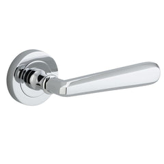 Door Lever Copenhagen Round Rose Polished Chrome