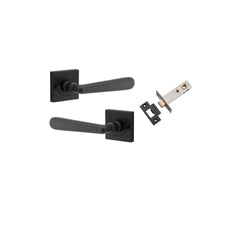 Door Lever Copenhagen Square Rose Inbuilt Privacy Kit Matt Black