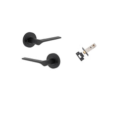 Door Lever Como Round Rose Inbuilt Privacy Kit Matt Black