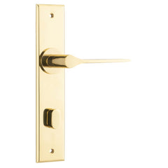 Door Lever Como Chamfered Privacy Polished Brass
