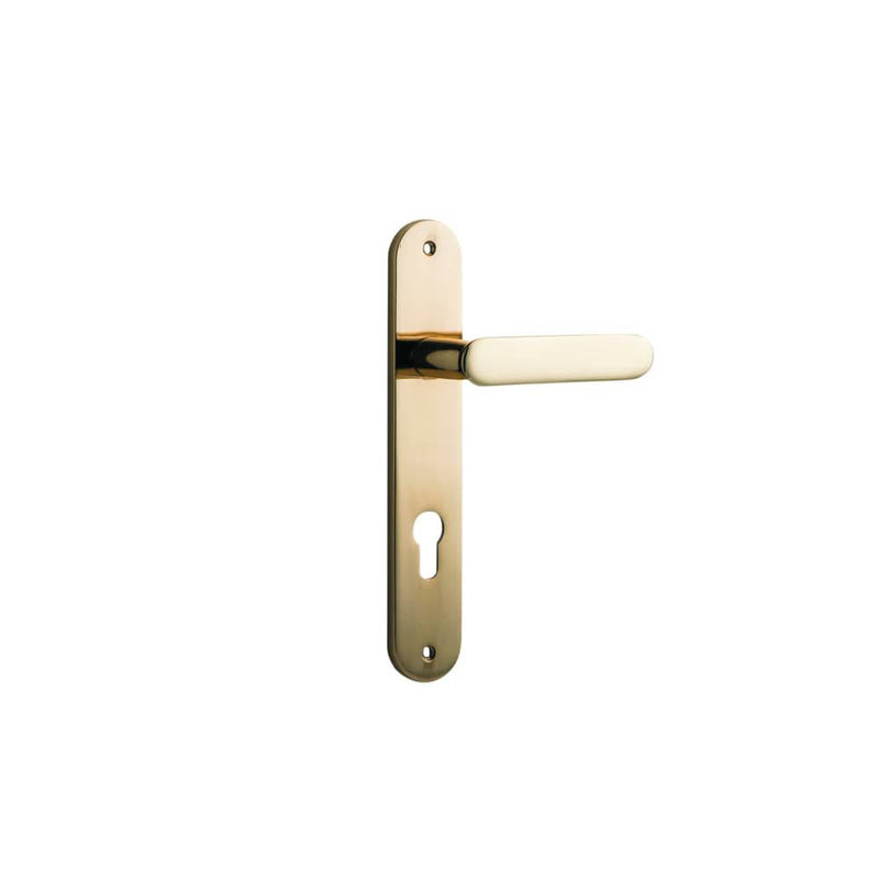 Door Lever Bronte Oval Euro Polished Brass