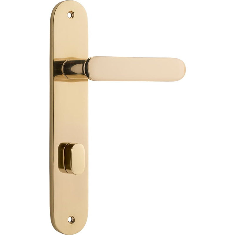 Door Lever Bronte Oval Privacy Polished Brass