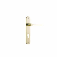 Door Lever Como Oval Euro Polished Brass