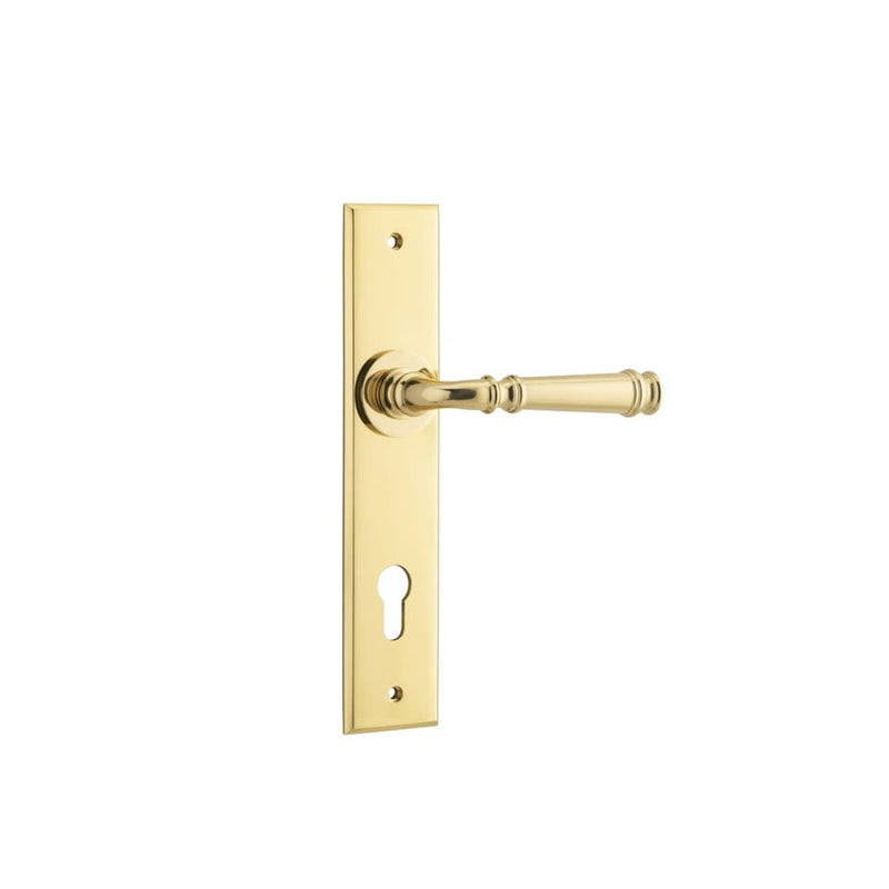 Door Lever Verona Chamfered Euro Polished Brass