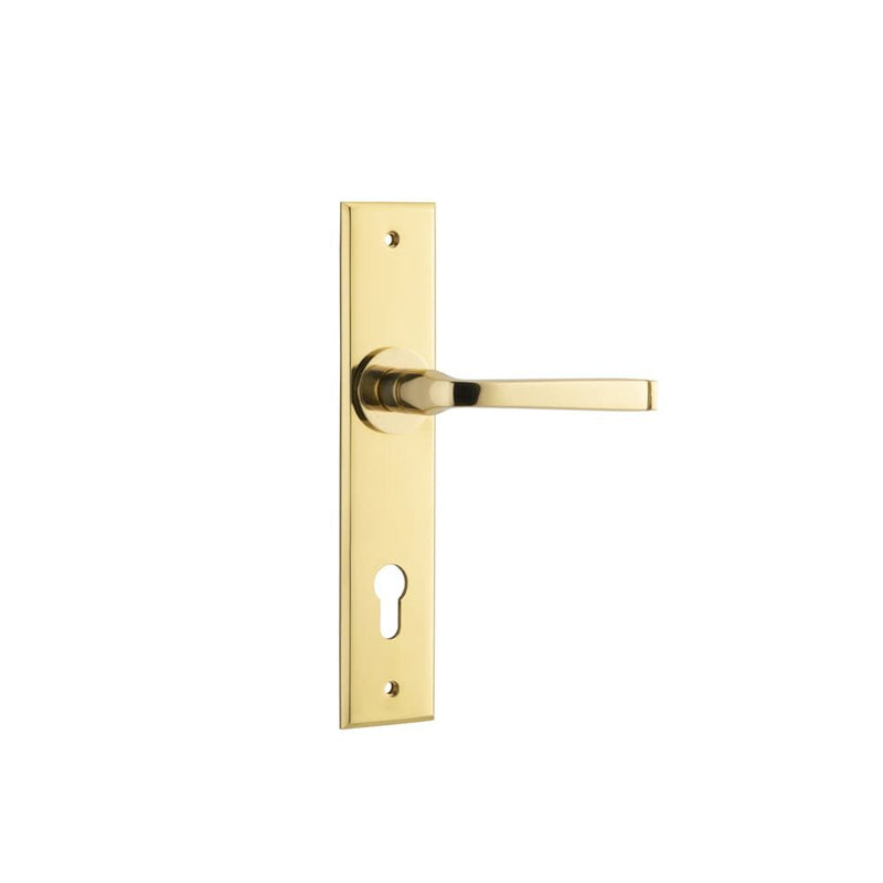 Door Lever Annecy Chamfered Euro Polished Brass