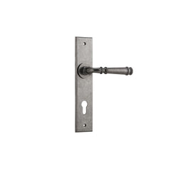 Door Lever Verona Chamfered Euro Distressed Nickel