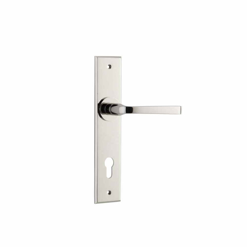 Door Lever Annecy Chamfered Euro Polished Nickel