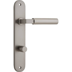 Door Lever Berlin Oval Privacy Satin Nickel