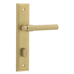 Door Lever Helsinki Stepped Privacy Pair Brushed Gold PVD