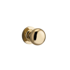 Door Knob Cambridge Round Rose Concealed Fix Polished Brass