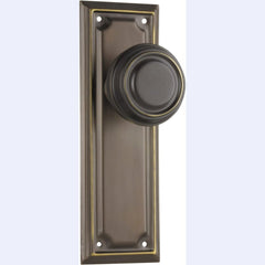 Door Knob Edwardian Latch Pair Antique Brass