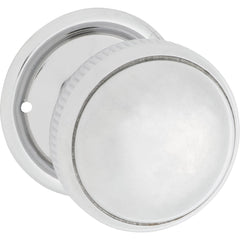 Door Knob Milled Edge Round Rose Pair Chrome Plated 45mm