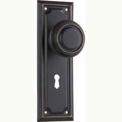 Door Knob Edwardian Lock Pair Antique Copper