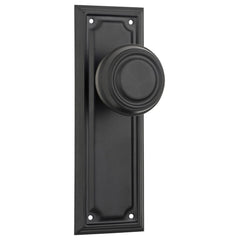 Door Knob Edwardian Latch Pair Matt Black
