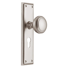 Door Knob Milton Euro Pair Satin Nickel