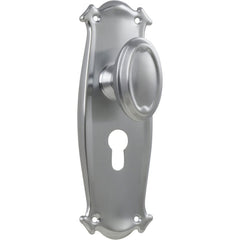Door Knob Bungalow Euro Pair Satin Chrome