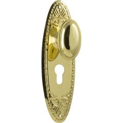 Door Knob Fitzroy Euro Pair Polished Brass