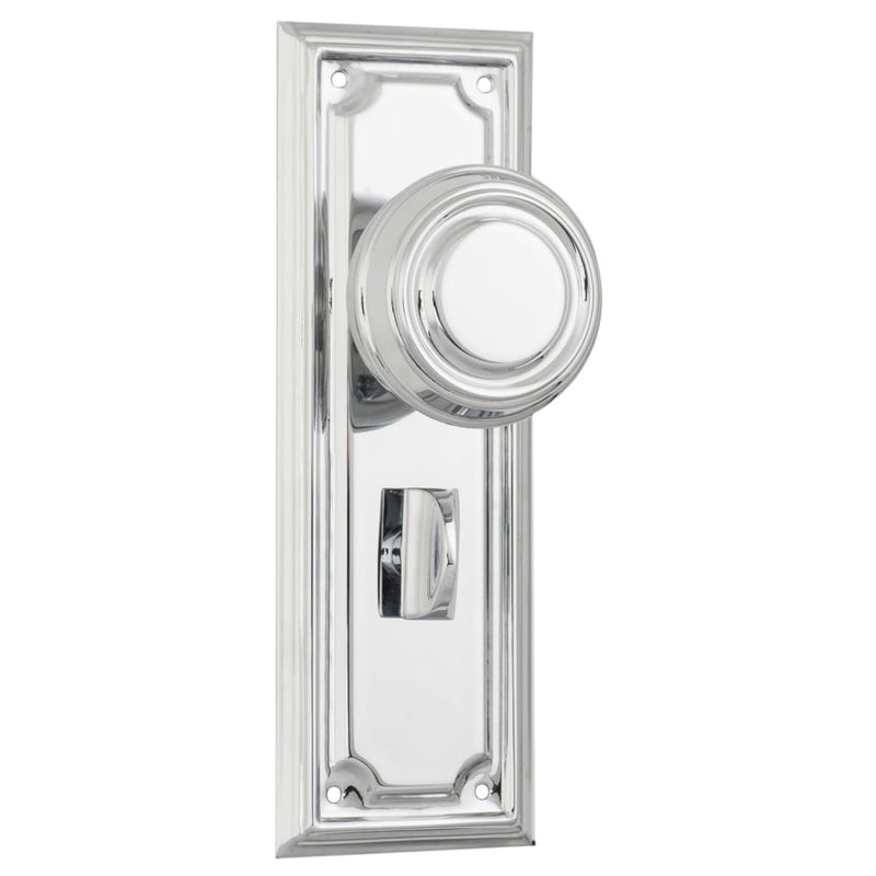 Door Knob Edwardian Privacy Pair Chrome Plated