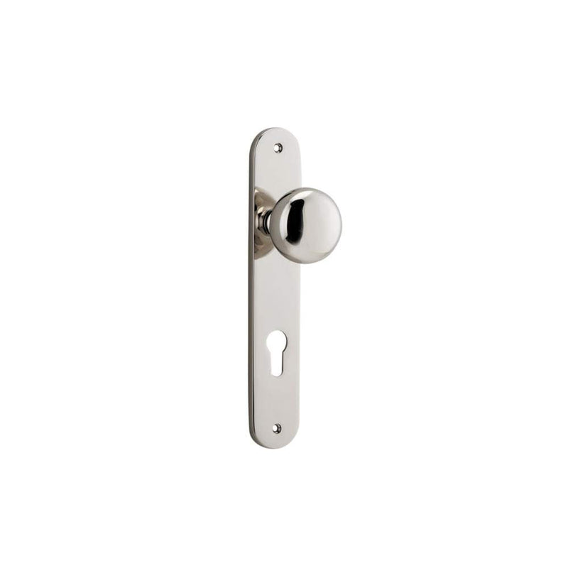 Door Knob Cambridge Oval Euro Polished Nickel