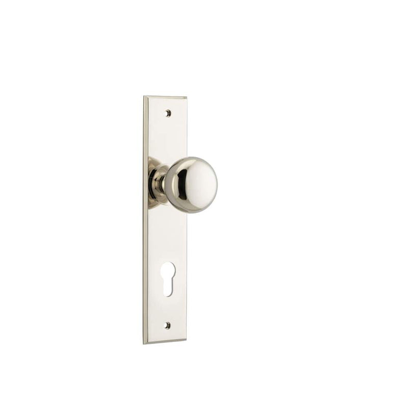 Door Knob Cambridge Chamfered Euro Polished Nickel