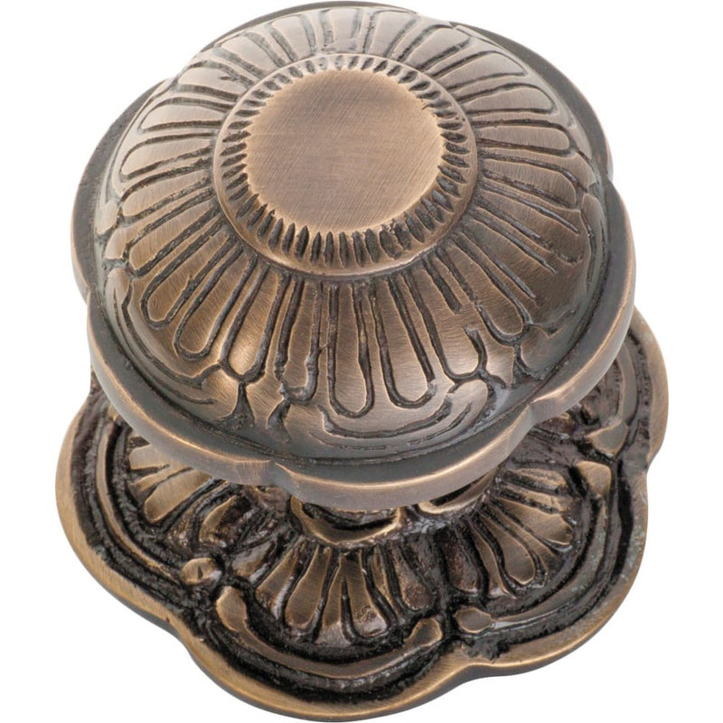 Centre Door Knob Ornate Antique Brass
