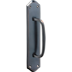 Pull Handle Offset Backplate Antique Copper