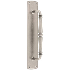 Pull Handle Sarlat Backplate Distressed Nickel 380mm