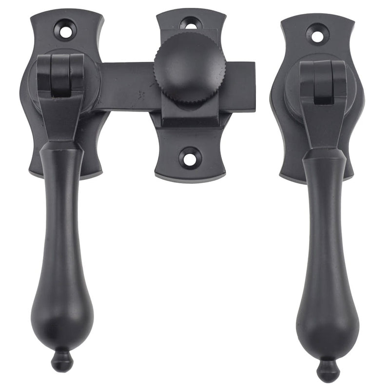 French Door Fastener Teardrop Matt Black
