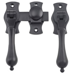 French Door Fastener Teardrop Matt Black
