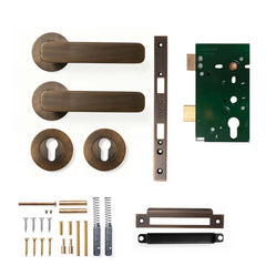 Momo Aspen Lever Mortice Entrance Set - Bronze