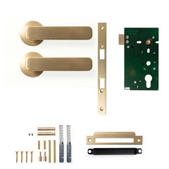 Momo Aspen Lever Mortice Passage Set - Brushed Satin Brass
