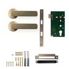 Momo Aspen Lever Mortice Passage Set - Dark Brushed Brass