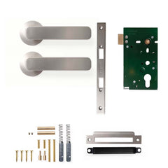Momo Aspen Lever Mortice Passage Set - Dull Brushed Nickel