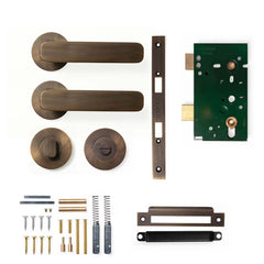 Momo Aspen Lever Mortice Privacy Set - Bronze