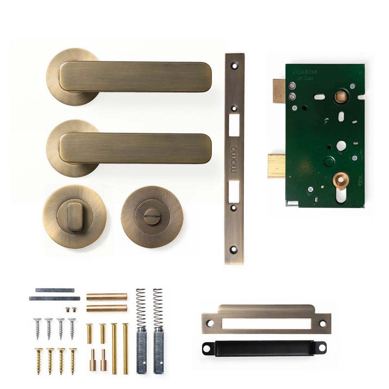 Momo Aspen Lever Mortice Privacy Set - Dark Brushed Brass