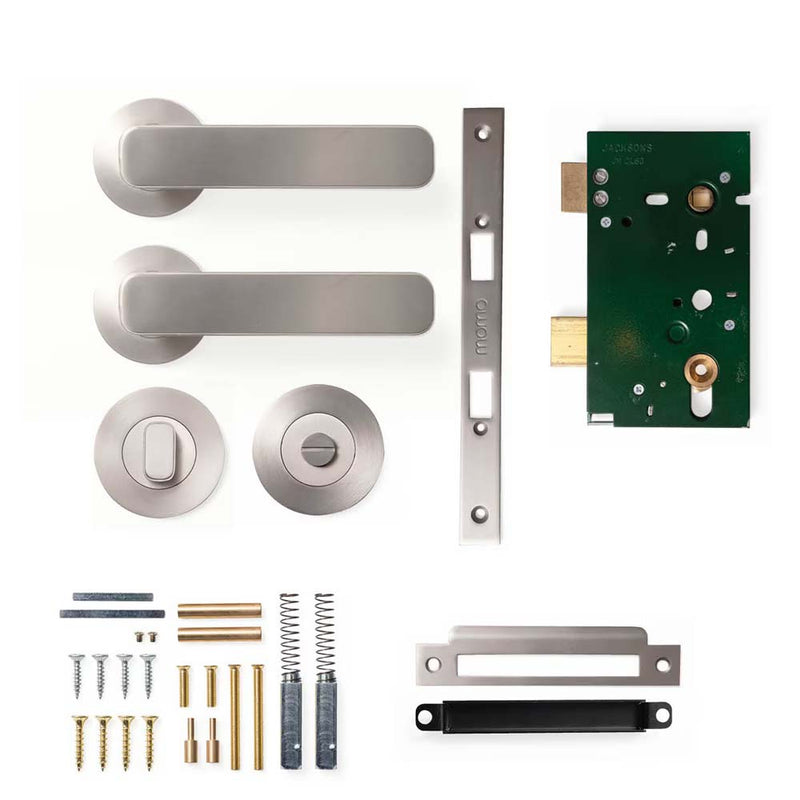 Momo Aspen Lever Mortice Privacy Set - Dull Brushed Nickel
